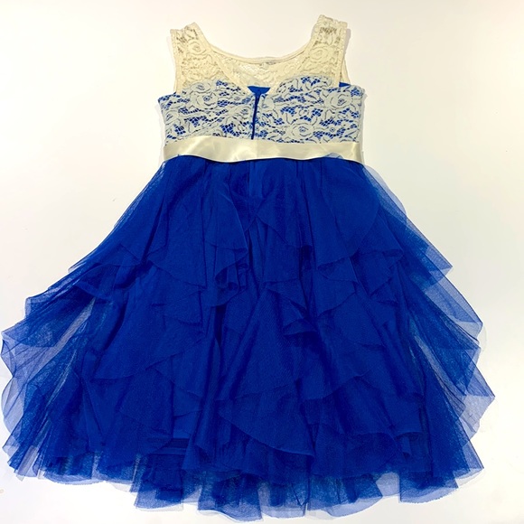 Rare Editions Girls ruffled dress with lace - Picture 3 of 6